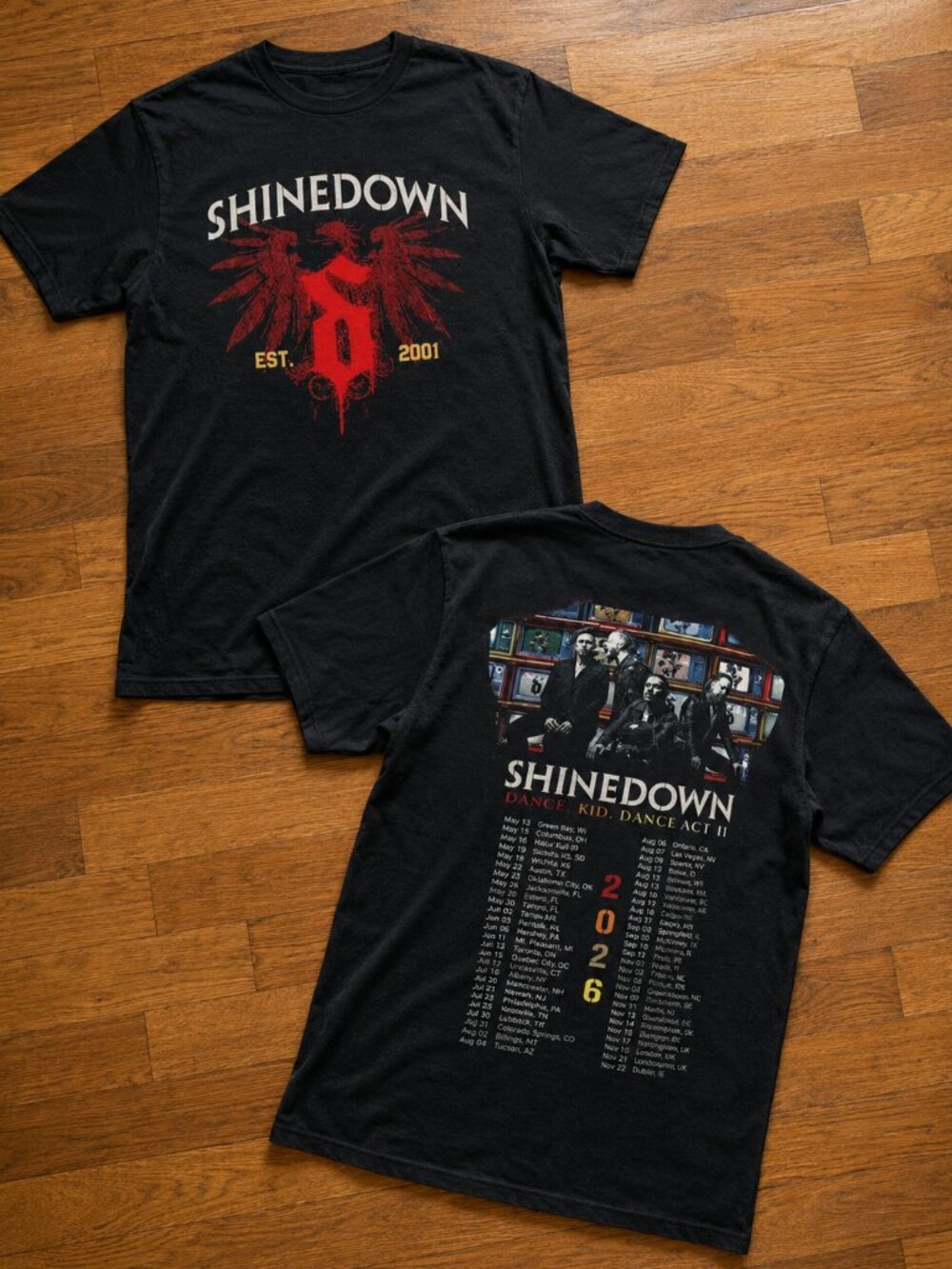 Shinedown Dance Kid Dance ACT II Tour 2026 T-Shirt